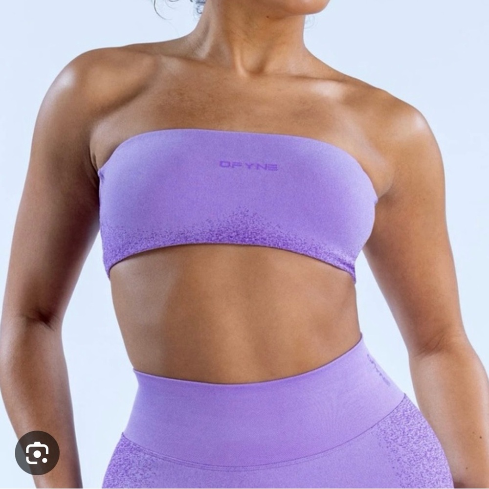 DFYNE Ignite Purple Bandeau Top with Shorts Set